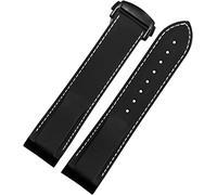 Corturas de reloj 20 mm 22 mm Curvado Silicona Muñeca Madrena Madrena de goma de buceo Fit para Omega Seamaster 300 Fit For Seiko Huawei Samsung Watch Strap (20 mm azul blanco B)
