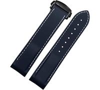 Corturas de reloj 20 mm 22 mm Curvado Silicona Muñeca Madrena Madrena de goma de buceo Fit para Omega Seamaster 300 Fit For Seiko Huawei Samsung Watch Strap (20 mm azul blanco B)
