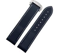 Corturas de reloj 20 mm 22 mm Curvado Silicona Muñeca Madrena Madrena de goma de buceo Fit para Omega Seamaster 300 Fit For Seiko Huawei Samsung Watch Strap (20 mm azul blanco B)