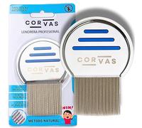 CORVAS Liendrera Profesional - Liendreras Piojos - Lendrera Antipiojos Infantil - Peine Piojos y Liendres - Liendrera para Piojos y Liendres - Incluye Funda Protectora de Tela Negra