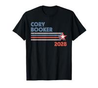 Cory Booker 2028 para la campaña Presidente Patriotic Stripe Camiseta