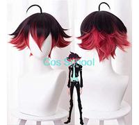 Cos School Anime Promare Cosplay Wigs Gueira Wigs Dark Brown Gradient Dark Red Big Anti-warping Short Hair