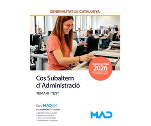 Cos Subaltern d´Administració de la Generalitat de Catalunya. Temari i Test