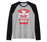 Cosa de Perros Increíble Yo amo a mi cachorro Harrier Amante Camiseta Manga Raglan