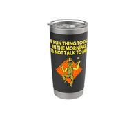 Cosa divertida para hacer en la mañana es no hablar conmigo Divertido introvertido Vaso térmico de acero inoxidable de doble pared