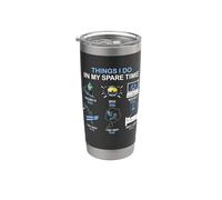 Cosa que hago en mi tiempo libre Esquiador divertido entusiasta del esquí Vaso térmico de acero inoxidable de doble pared
