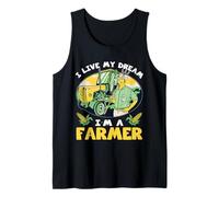 Cosas de Agricultura para Hombres Vive mi sueño Soy Agricultor Camiseta sin Mangas