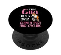Cosas de Cuy Esta Chica ama Mucho Las cobayas y Bici PopSockets PopGrip Adhesivo