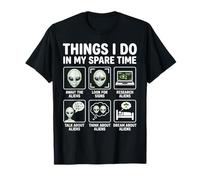 Cosas Divertidas Que Hago en mi Tiempo Libre Aliens UFO Space Camiseta