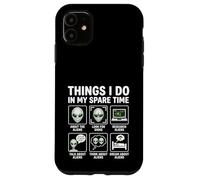 Cosas Divertidas Que Hago en mi Tiempo Libre Aliens UFO Space Carcasa para iPhone 11