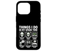 Cosas Divertidas Que Hago en mi Tiempo Libre Aliens UFO Space Carcasa para iPhone 16 Pro