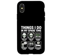 Cosas Divertidas Que Hago en mi Tiempo Libre Aliens UFO Space Carcasa para iPhone X/XS
