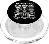 Cosas Divertidas Que Hago en mi Tiempo Libre Aliens UFO Space PopSockets PopGrip para MagSafe