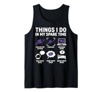 Cosas Divertidas Que Hago en mi Tiempo Libre Planetas Espacio Astronauta Camiseta sin Mangas