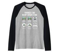 Cosas Divertidas Que Hago en mi Tiempo Libre Tractores Agricultura agrícola Camiseta Manga Raglan