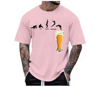 Cosas Gratis Camiseta con estampado de dibujos animados para hombre, celebración del Festival de la cerveza alemana, humorística y divertida, con personaje de taza de cerveza Camiseta Hombre (M)