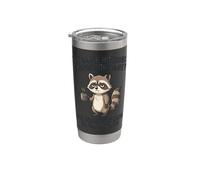Cosas horribles por dinero Funny Raccoon Coffee Lover Vaso térmico de acero inoxidable de doble pared
