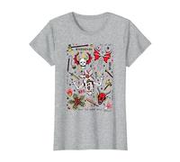 Cosas más extrañas Hellfire Club Camiseta, Mujer, Gris Jaspeado, M