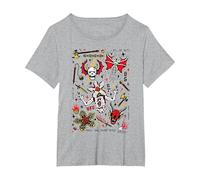 Cosas más extrañas Hellfire Club Camiseta, Mujer Tallas Grandes, Gris Jaspeado, 2XL Grande