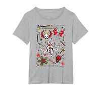 Cosas más extrañas Hellfire Club Camiseta, Mujer Tallas Grandes, Gris Jaspeado, 6XL Grande