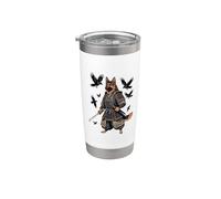 Cosas Pastor Alemán Samurai Japonés Perros Pastor Alemán Vaso térmico de acero inoxidable de doble pared