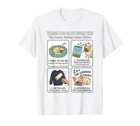 Cosas Que Hago en mi Tiempo Libre Bulldog francés Meme Perro Mamá Camiseta gráfica económica, Hombre, Blanco, L
