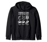 Cosas Que Hago en mi Tiempo Libre Divertido Amante de Las Armas papá Entusiasta Sudadera con Capucha
