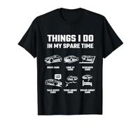 Cosas Que Hago en mi Tiempo Libre Divertido Regalo para Amantes de los Coches Camiseta gráfica económica, Hombre, Negro, L
