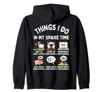 Cosas Que Hago en mi Tiempo Libre Funny Farm Animals Watching Sudadera con Capucha