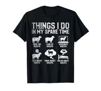 Cosas Que Hago en mi Tiempo Libre Gracioso Ovejas Granjero Granja Animal Camiseta