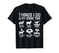 Cosas Que Hago en mi Tiempo Libre Gracioso Ovejas Granjero Granja Animal Camiseta gráfica económica, Hombre, Negro, XL