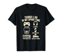 Cosas Que Hago En Mi Tiempo Libre Jugar Videojuegos Gamer Camiseta