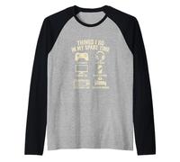Cosas Que Hago En Mi Tiempo Libre Jugar Videojuegos Gamer Camiseta Manga Raglan