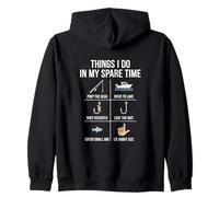 Cosas Que Hago en mi Tiempo Libre Pesca Pescador Sudadera con Capucha