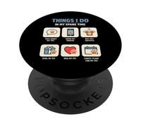 Cosas Que Hago en mi Tiempo Libre Pet Funny Cat Dog Dueño PopSockets PopGrip Adhesivo