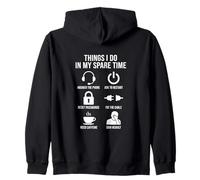 Cosas Que Hago en mi Tiempo Libre Soporte de TI Profesional Sudadera con Capucha