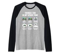 Cosas Que Hago en mi Tiempo Libre Tractor Farm Funny Farmer Camiseta Manga Raglan