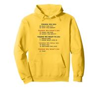 Cosas Que hicimos Canción clásica Humorística Lista de verificación Diseño de Letra Sudadera con Capucha
