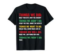 Cosas que hicimos construimos esta ciudad Shot The Sheriff Start Vintage Camiseta