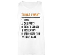 Cosas Que Quiero Coches Más Coches Mecánico Camiseta Sin Mangas De Algodón Blanca para Mujer
