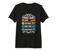 Cosas Que Quiero Coches Piezas de Coche Divertido Chico mecánico Hombres niños Camiseta Premium