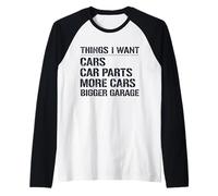Cosas Que Quiero: Piezas de automóviles, Garaje, Divertido, mecánico de automóviles Camiseta Manga Raglan