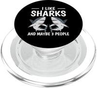 Cosas Tiburón I Like Sharks and Maybe 3 People Tiburónes PopSockets PopGrip para MagSafe