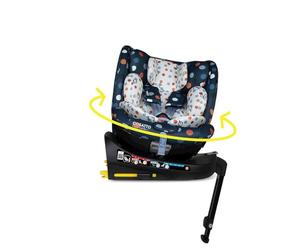 COSATTO Come & Go - Asiento de coche giratorio de 2-360°, desde el nacimiento hasta los 4 años (0-105 cm), grupo 0/0+/1 Base integrada ISOFIX, R129, ERF, protección contra impactos laterales, 5 puntos