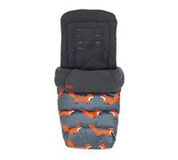 Cosatto Giggle 3/4 Footmuff - Cosy Toes, All Season Luxury Quilted Pushchair Liner, Washable (Charcoal Mister Fox)