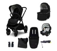 Cosatto Giggle 4 Travel System Everything Bundle | Cochecito, capazo y bolsa, asiento y base de coche para bebé | Nacimiento-4 años, i-Size Group 0 | Plegable compacto, saco de pie, bolsa, protector