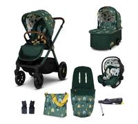 Cosatto Giggle 4 Travel System Everything Bundle | Cochecito, capazo y bolsa, asiento y base de coche para bebé | Nacimiento-4 años, i-Size Group 0 | Plegable compacto, saco de pie, bolsa, protector