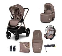Cosatto Giggle 4 Travel System Everything Bundle | Cochecito, capazo y bolsa, asiento y base de coche para bebé | Nacimiento-4 años, i-Size Group 0 | Plegado compacto, saco de pie, bolsa, protector de