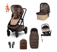 Cosatto Sistema de viaje 3 en 1, Wow 3 - Nacimiento a 25 kg, doble dirección, plegable, capazo, unidad de asiento, asiento de coche iSize probado por ADAC, base giratoria ISOFIX, adaptadores, saco y