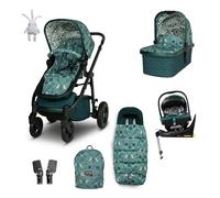 Cosatto Sistema de viaje 3 en 1, Wow 3 - Nacimiento a 25 kg, plegable compacto de doble dirección, capazo, unidad de asiento, asiento de coche iSize probado por ADAC, base giratoria ISOFIX,